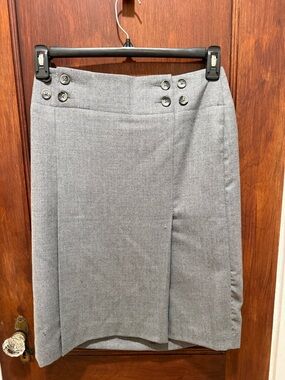 Banana Republic Gray Button-Accent Pencil Skirt